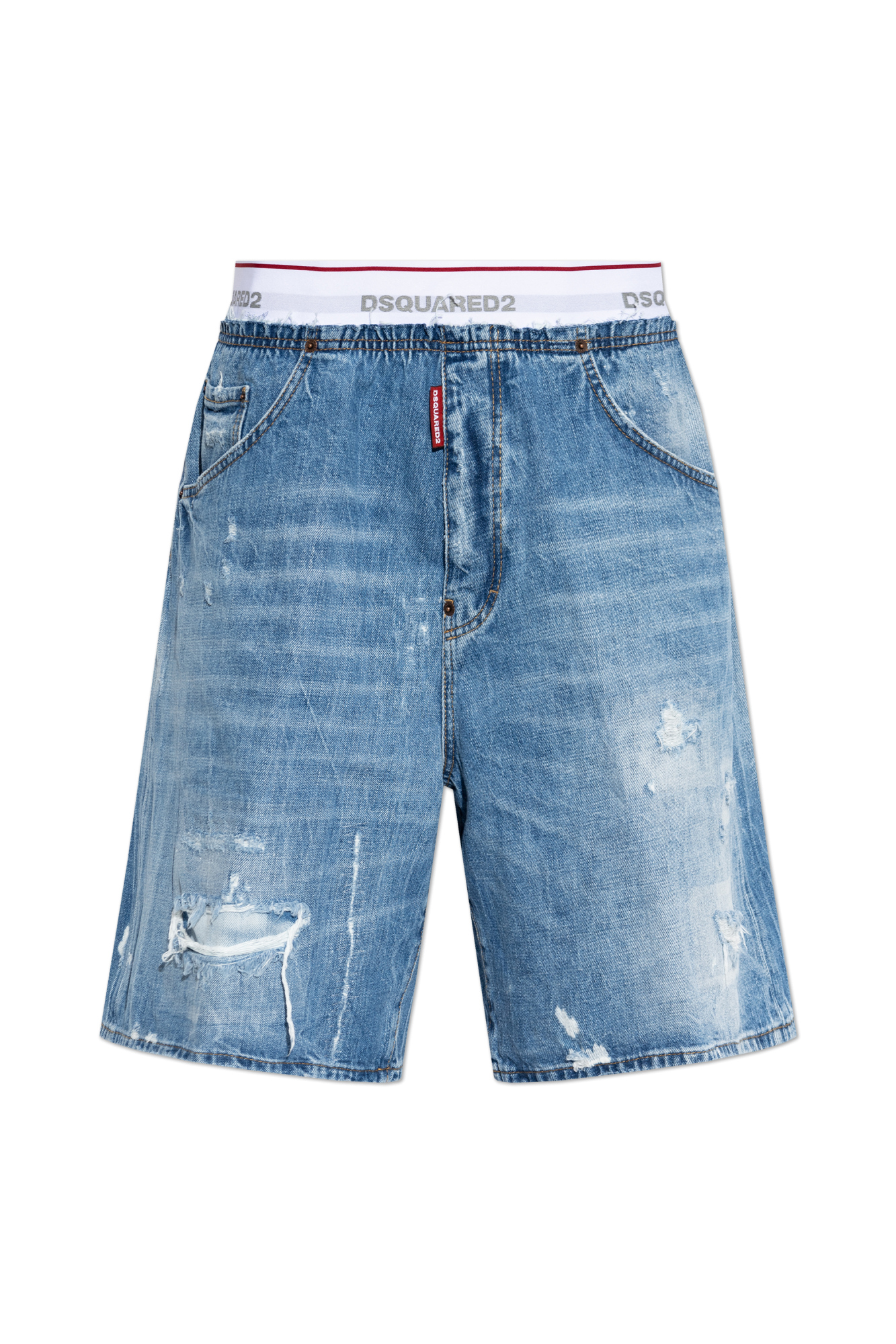Blue Denim shorts with 'Vintage' effect Dsquared2 - Vitkac